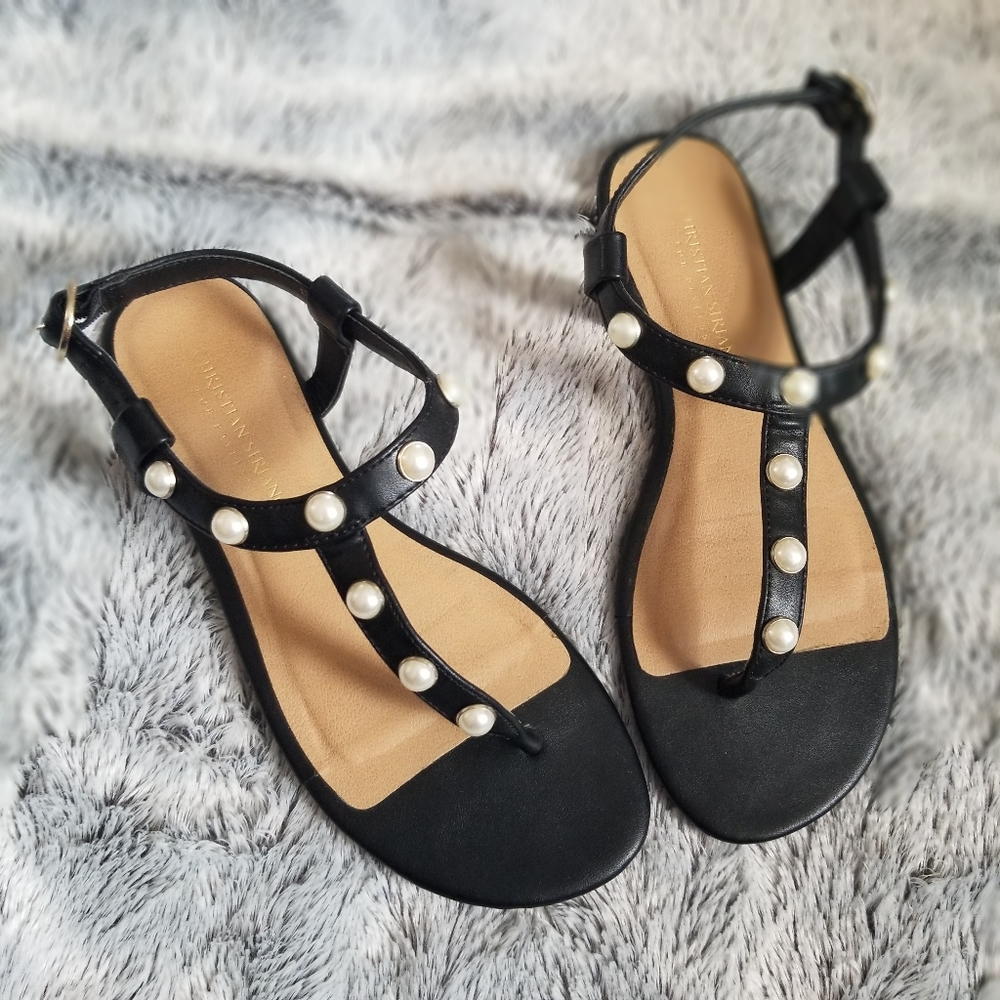 🔳 Christian Siriano Sandals with Pearls